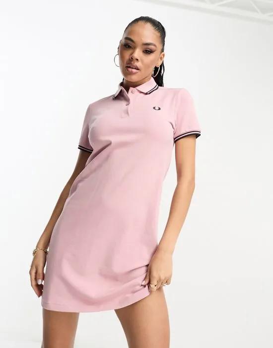 twin tipped polo dress in pink