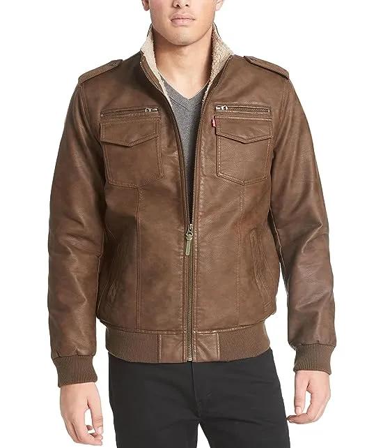 Two-Pocket Military Bomber with Sherpa Lining