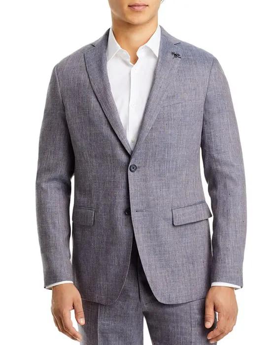 Two-Toned Linen Blend Slim Fit Suit Jacket