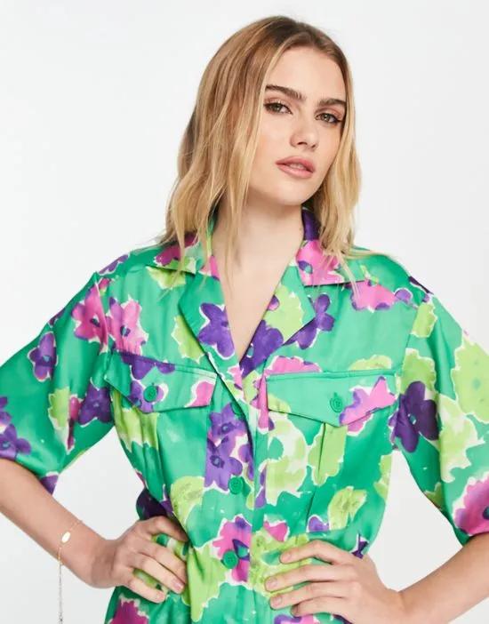 ultimate floral resort shirt in green
