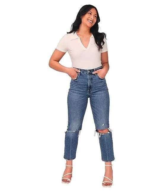 Ultra High-Rise Ankle Straight Jeans
