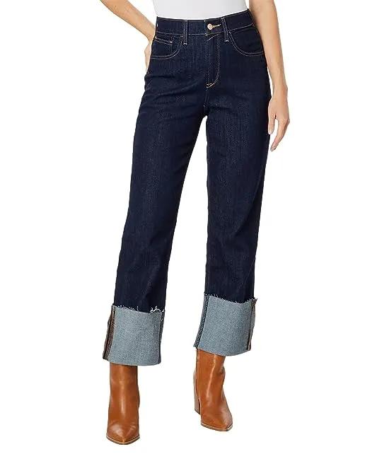 Ultra High-Rise Jazmine Straight Crop Jeans in Rinse