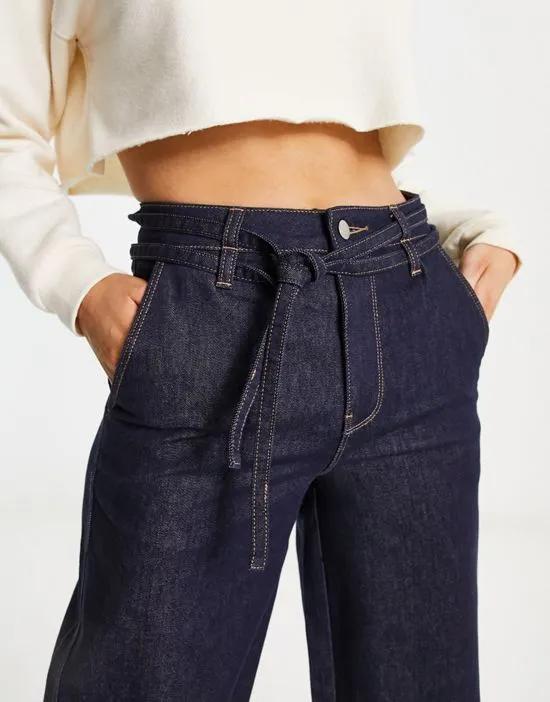 ultra wide fit denim jeans in blue