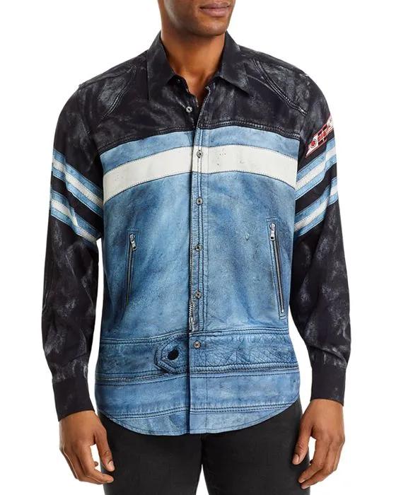 Umbe Color Blocked Long Sleeve Shirt Jacket