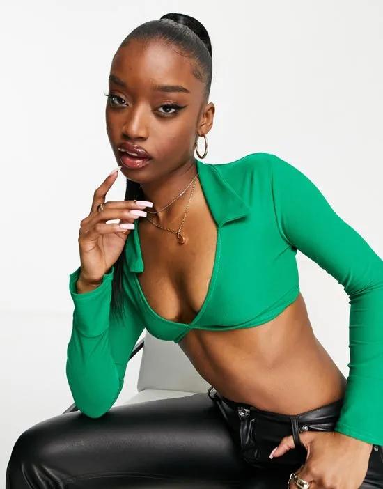 under bust crop top in green - part of a set
