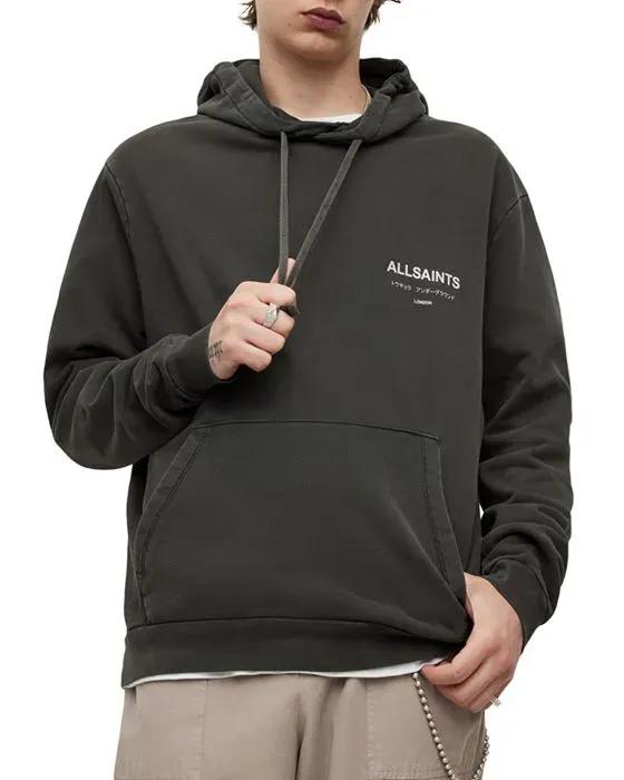Underground Organic Cotton Logo Print Relaxed Fit Hoodie