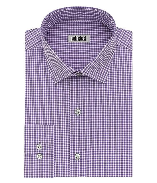 Unlisted by Kenneth Cole Men's Dress Shirt Slim Fit Checks and Stripes (Patterned)