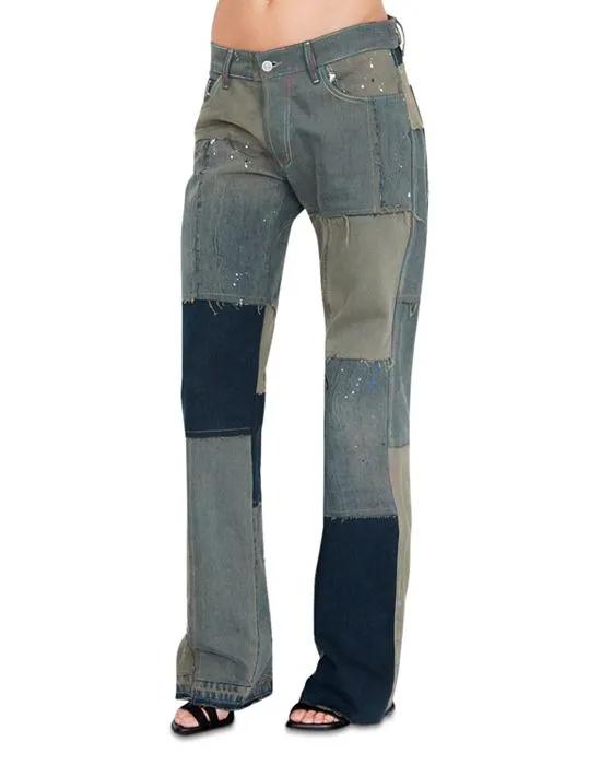 Upcycled Low Waist Patchwork Jeans
