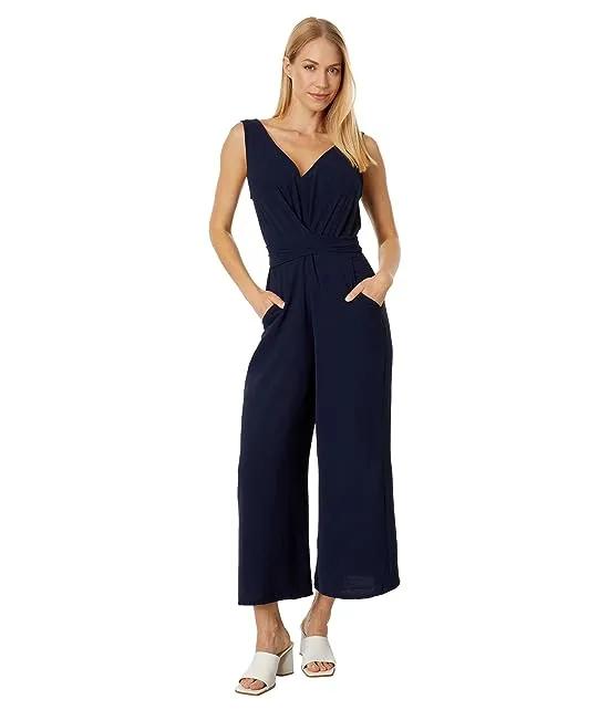 V-Neck Jumpsuit with Front Tie