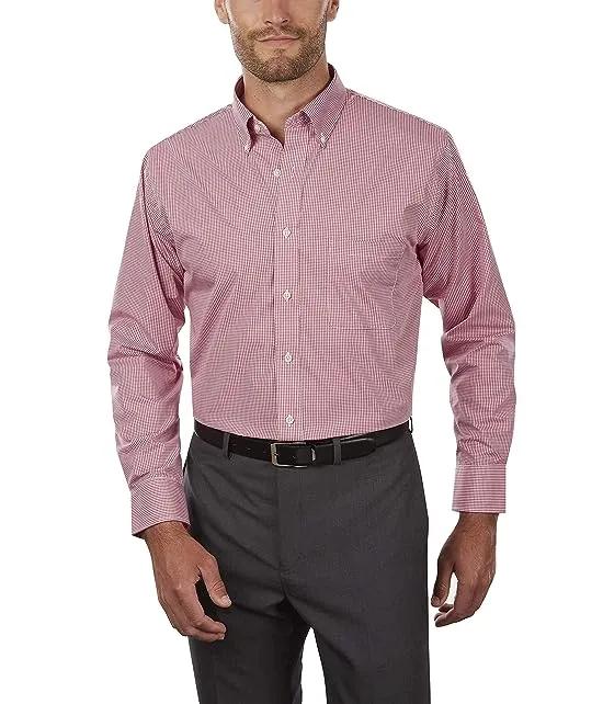Van Heusen Men's Regular Fit Gingham Button Down Collar Dress Shirt