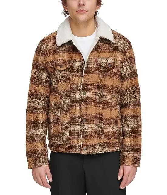 Varsity Two-Pocket Wool Blend/Faux Leather Jacket