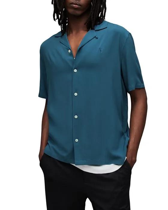 Venice Solid Regular Fit Button Down Camp Shirt