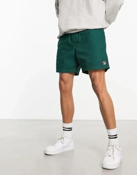 Venter jersey shorts with box logo in green