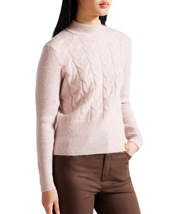 Veolaa Cable Knit Sweater