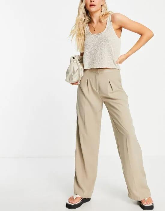 Vero Moda Aware tailored suit pants with pleat front in mocha - part of a set