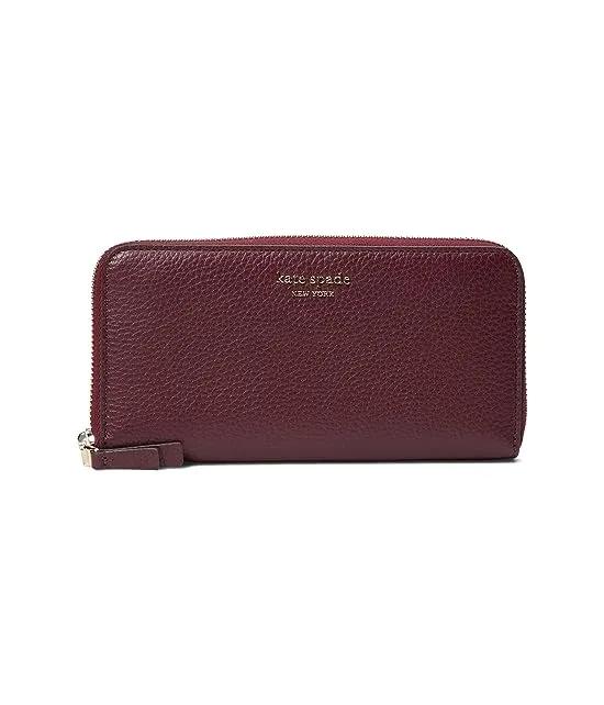 Veronica Pebbled Leather Zip Around Continental Wallet