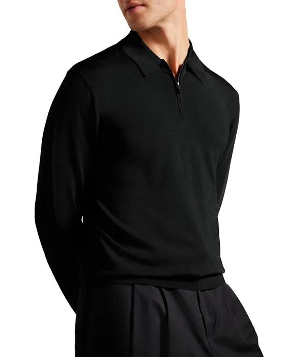 Viba Regular Fit Half Zip Long Sleeve Polo