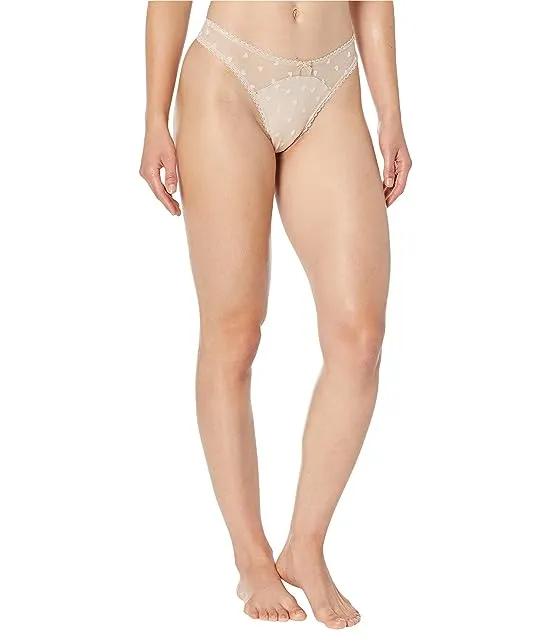 Victoire Flocked Hearts Thong