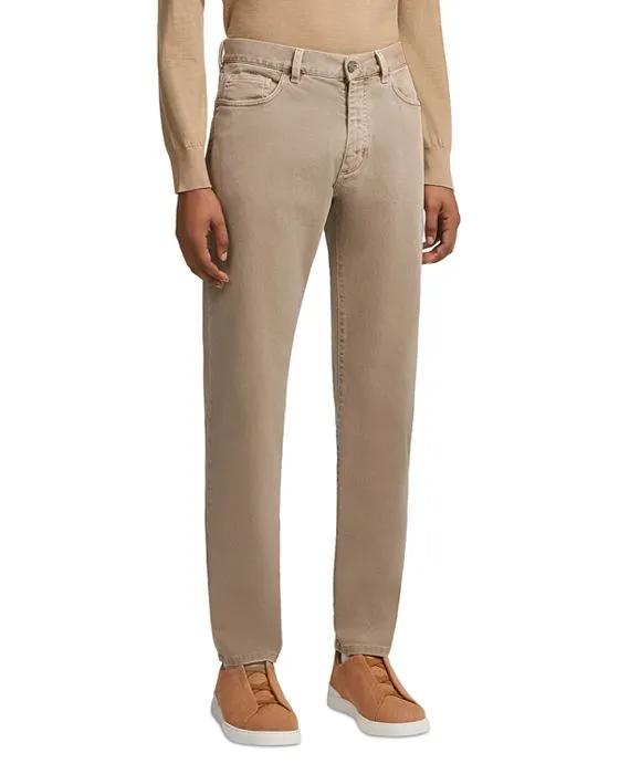 Vicuna Delavé Garment Dyed Stretch Slim Fit Jeans in Beige 