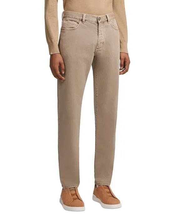 Vicuna Delavé Garment Dyed Stretch Slim Fit Jeans in Beige