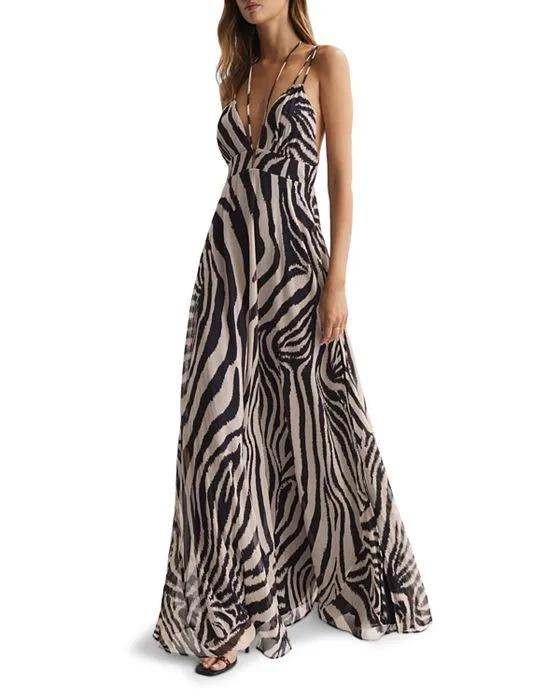 Vida Zebra Print Resort Maxi Dress 