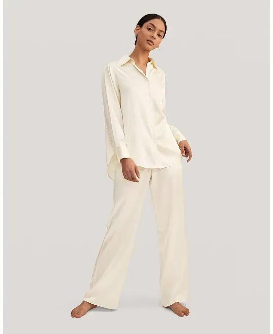 Viola Oversized Silk Pajama Set For Women