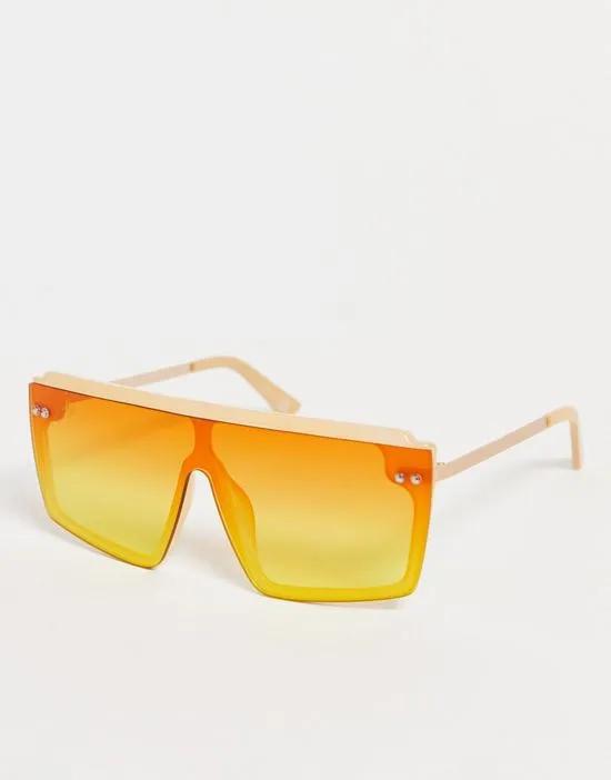visor sunglasses in orange ombre