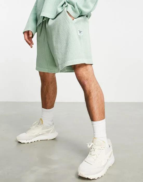 waffle shorts in sage green - LGREEN