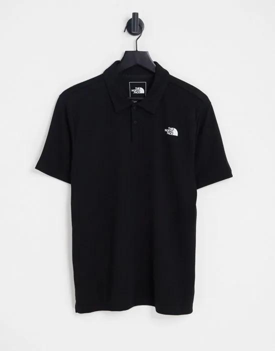 Wander polo top in black