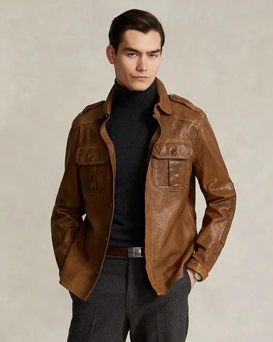 Washed Leather Utility Jacket