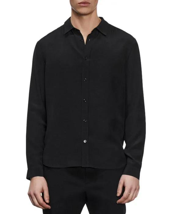 Washed Silk Button Front Shirt