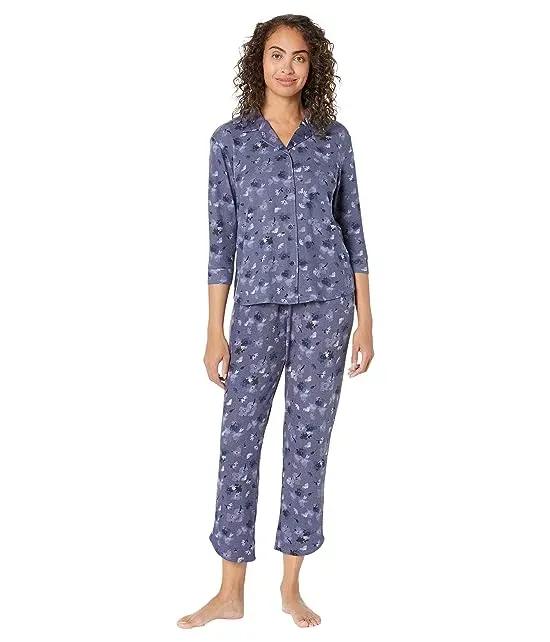 Watercolor Brushed Loose Knit Button-Up Pajama Set