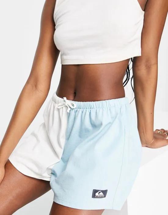 Waves Vibes shorts in white/blue Exclusive to ASOS