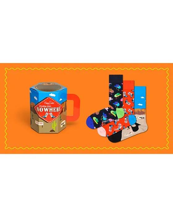 Welcome To Cotton Blend Crew Socks Gift Box, Pack of 3