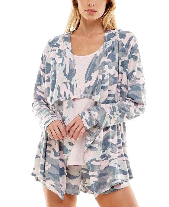 Whisper Luxe Hooded Cardigan, Tank Top & Shorts Pajama Set