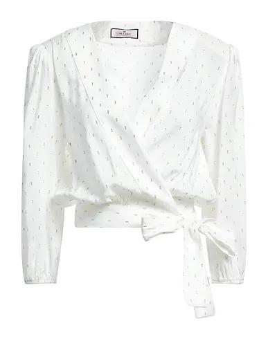White Boiled wool Patterned shirts & blouses
