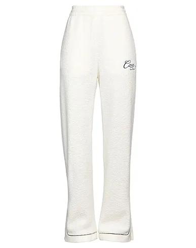 White Bouclé Casual pants