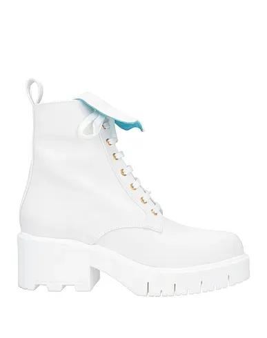 White Canvas Ankle boot