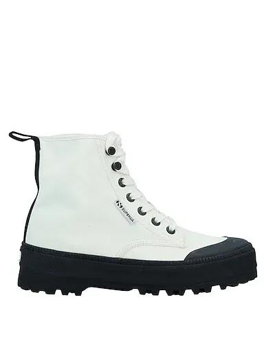 White Canvas Ankle boot