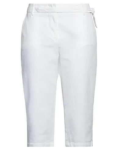 White Canvas Cropped pants & culottes