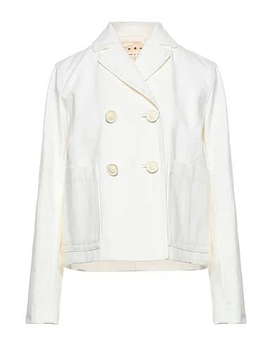 White Canvas Double breasted pea coat