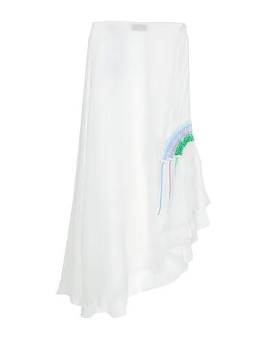 White Chiffon Midi skirt