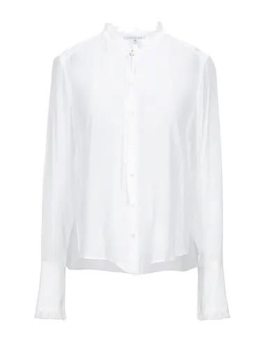 White Chiffon Solid color shirts & blouses