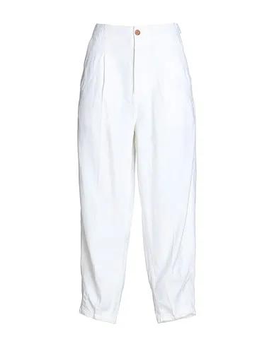 White Cotton twill Casual pants CARROT CHINO PANT
