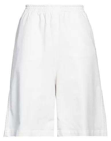 White Cotton twill Denim shorts