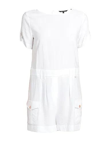 White Cotton twill Jumpsuit/one piece