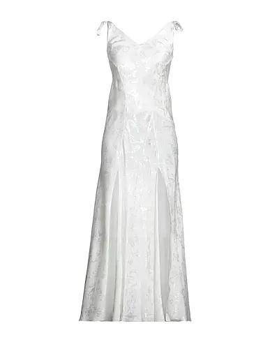 White Cotton twill Long dress