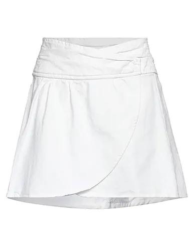 White Cotton twill Mini skirt