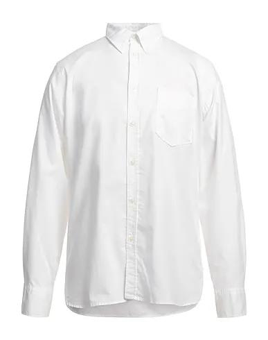 White Cotton twill Solid color shirt