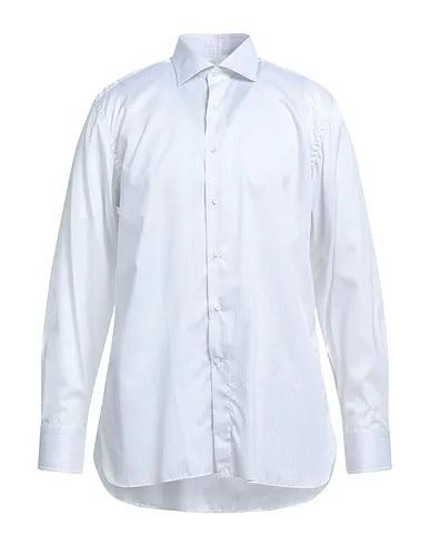 White Cotton twill Striped shirt
